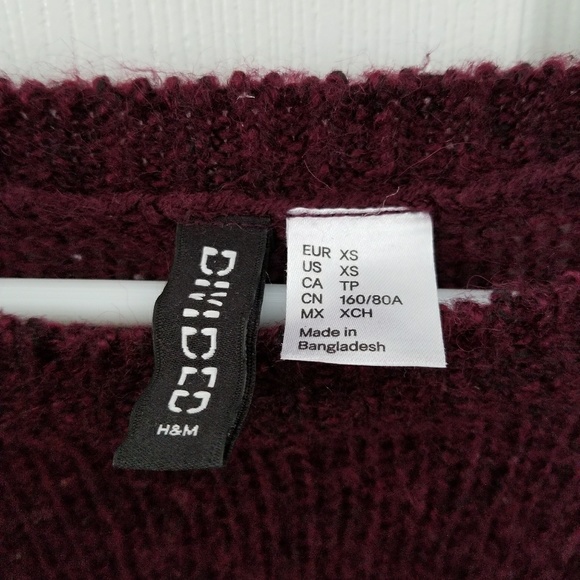 Long Sleeve Maroon Knit Sweater - Picture 3 of 3